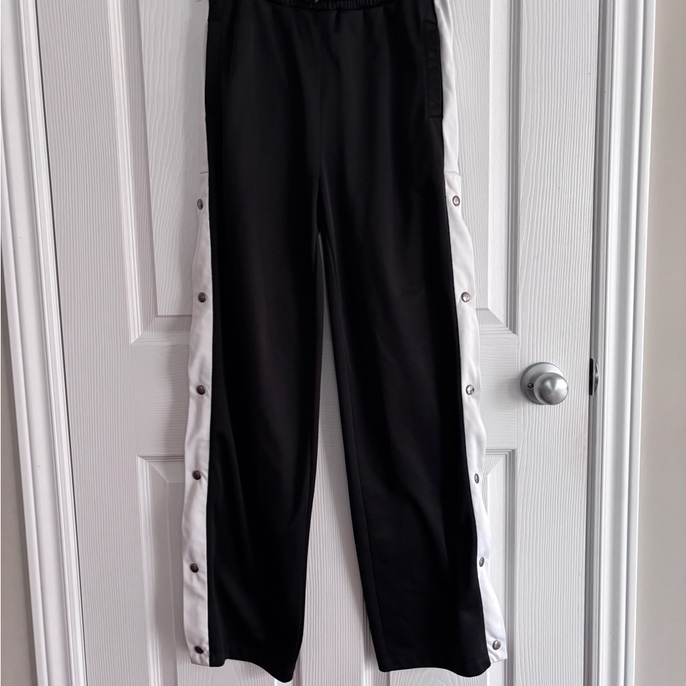 Black Elastic Waist Track Pants